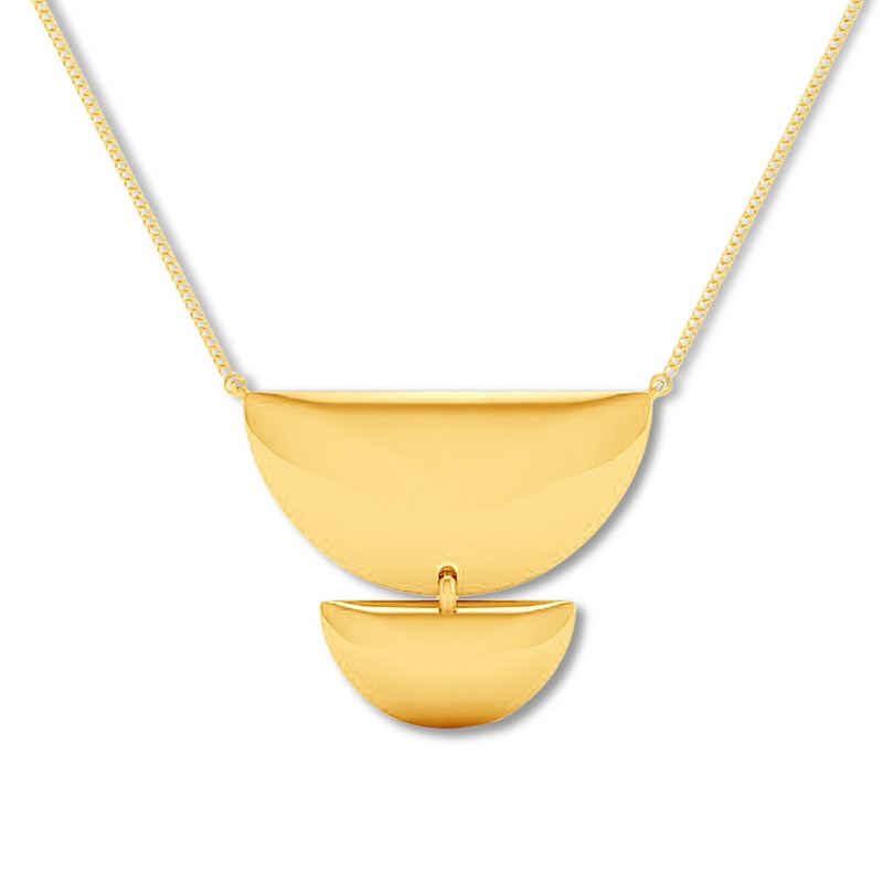 Half Circle Necklace 10K Yellow Gold 18"