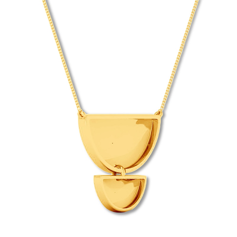 Half Circle Necklace 10K Yellow Gold 18"