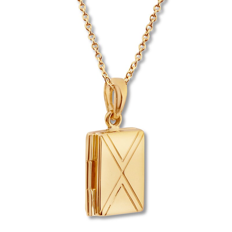 Main Image 3 of Geometric Motifs Locket Necklace 10K Yellow Gold 18&quot;