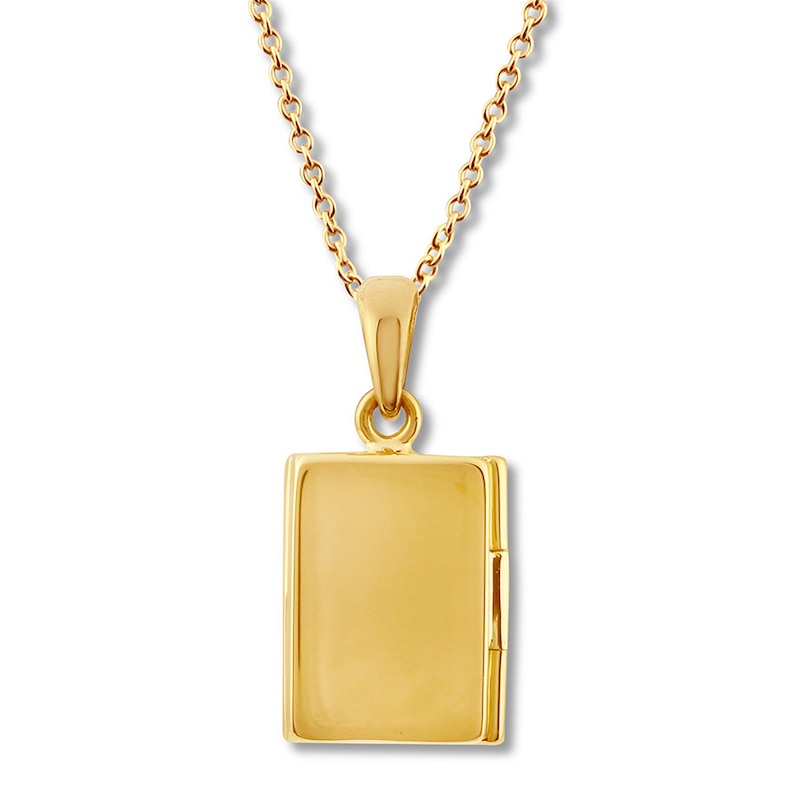 Main Image 4 of Geometric Motifs Locket Necklace 10K Yellow Gold 18&quot;