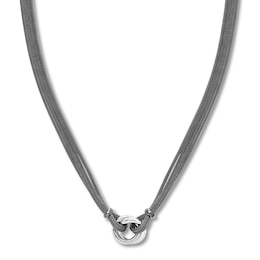 Circle Mesh Necklace Sterling Silver 17.75&quot;