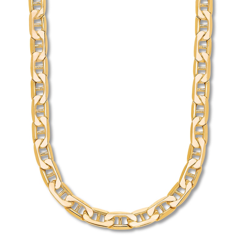 Men's Mariner Link Chain Necklace 10K Yellow Gold 22"