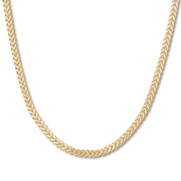 Semi-Solid Square Franco Chain 10K Yellow Gold 24&quot; Approx. 3.9mm