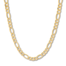 Hollow Figaro Chain Necklace 10K Yellow Gold 22&quot; Approx. 8.5mm