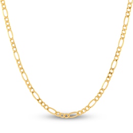 Hollow Figaro Chain Necklace 14K Yellow Gold 20&quot; 4.4mm