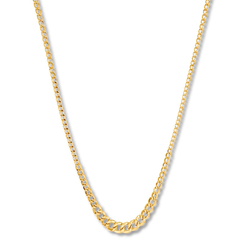 Graduated Curb Link Necklace 10K Yellow Gold 18"