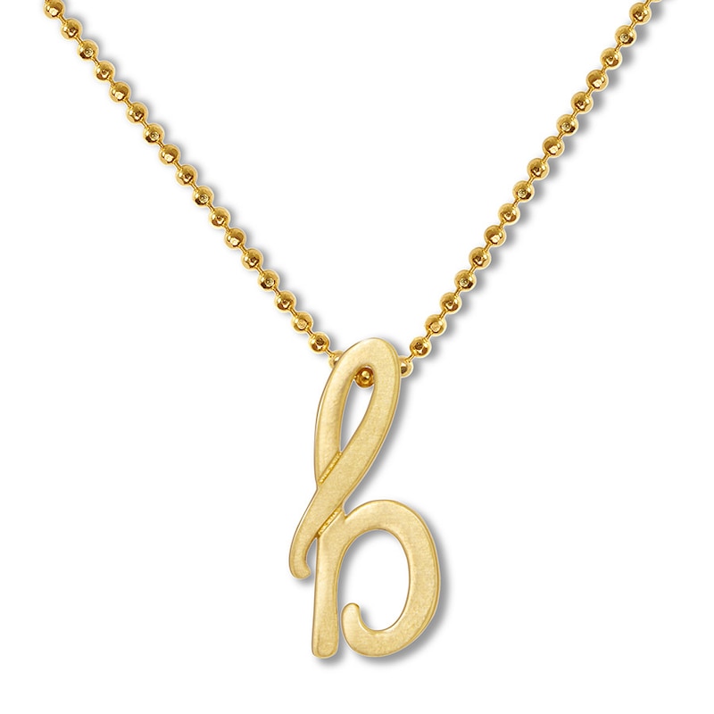 Main Image 1 of Alex Woo Autograph Letter B Necklace 14K Yellow Gold 16&quot;