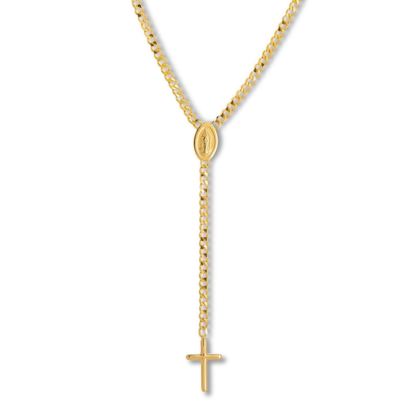 Medallion Drop Necklace 14K Yellow Gold 18"