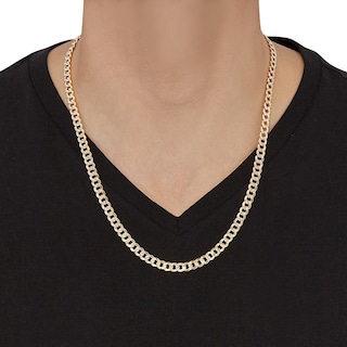 Men's Curb Chain Necklace 10K Yellow Gold 22