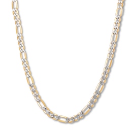 Hollow Figaro Chain Necklace 10K Yellow Gold Gold 22&quot; 6.2mm