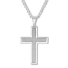 Thumbnail Image 1 of Diamond Cross Necklace 1/2 ct tw Stainless Steel 24&quot;