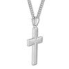 Thumbnail Image 2 of Diamond Cross Necklace 1/2 ct tw Stainless Steel 24&quot;