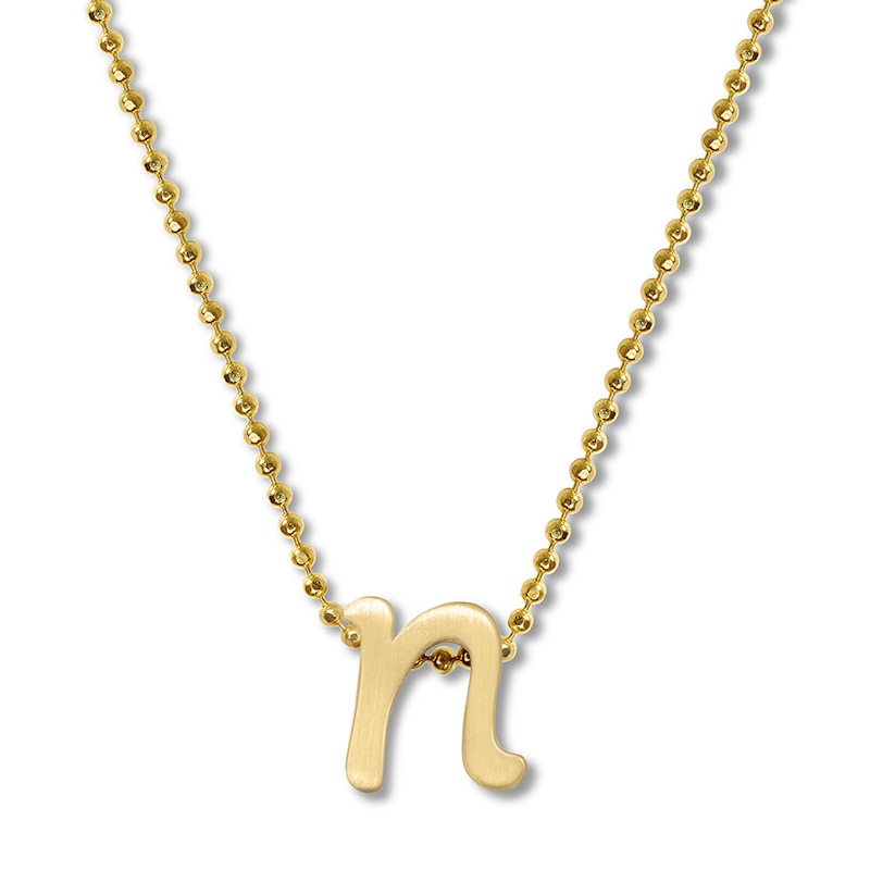 Main Image 1 of Alex Woo Autograph Letter N Necklace 14K Yellow Gold