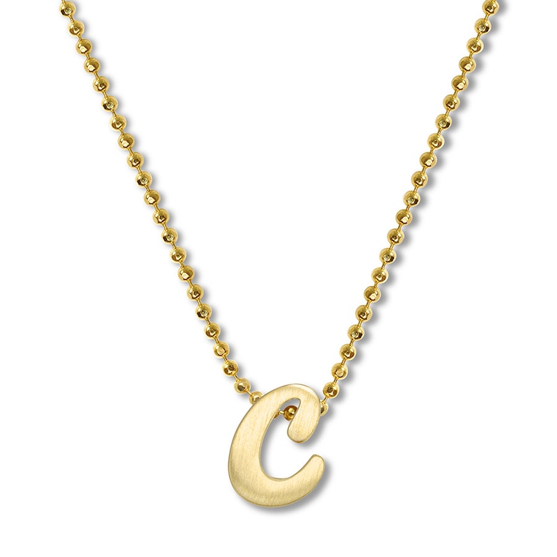 Main Image 1 of Alex Woo Autograph Letter C Necklace 14K Yellow Gold 16&quot;