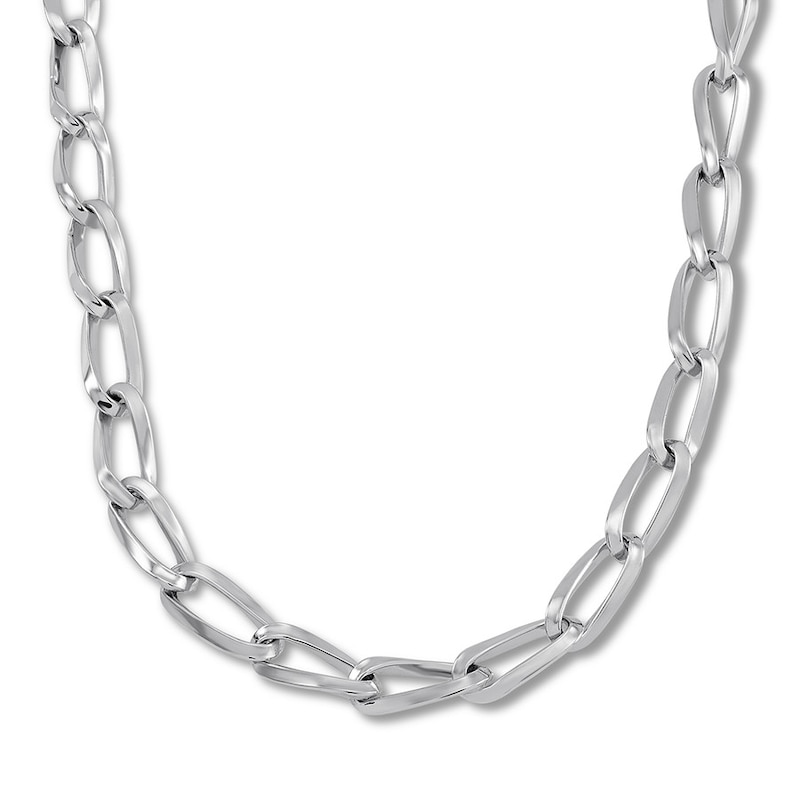 Twisted Oval Link Necklace Sterling Silver 17.5"