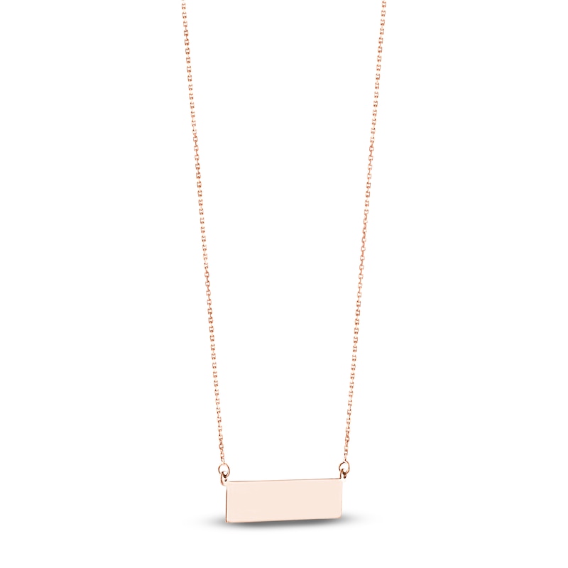 Main Image 2 of Bar Necklace 14K Rose Gold 16&quot;