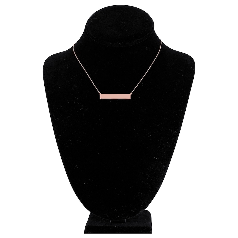 Main Image 4 of Bar Necklace 14K Rose Gold 16&quot;