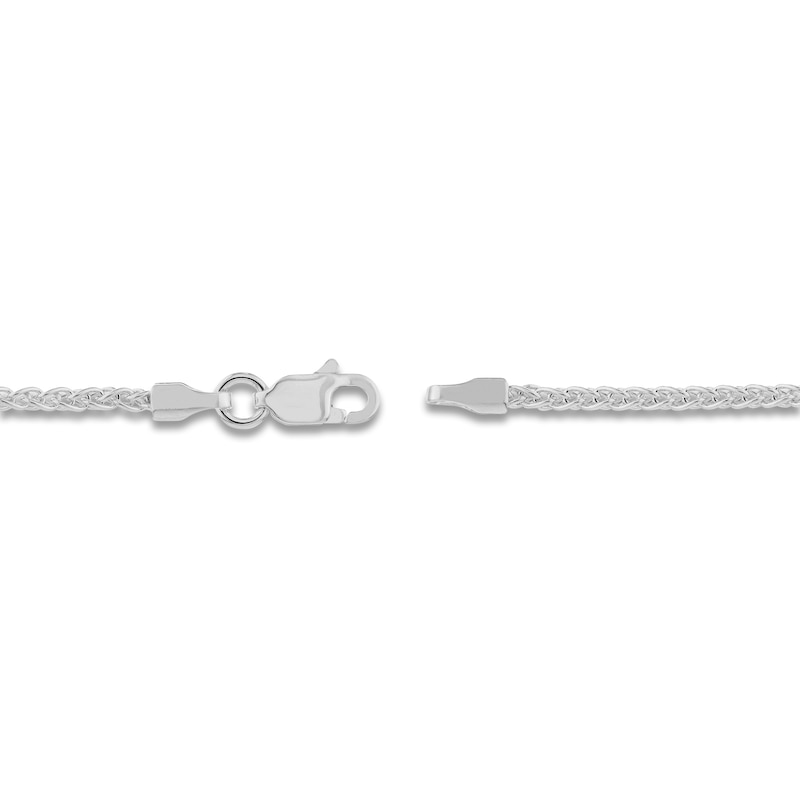 Solid Wheat Chain Necklace 14K White Gold 30" Length 1.85mm