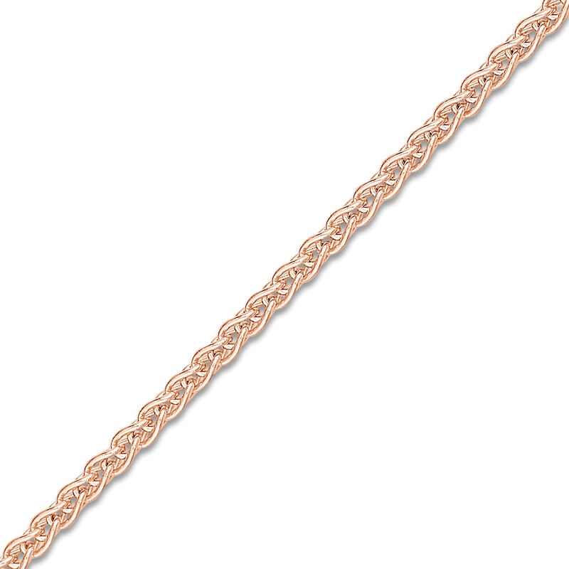 Main Image 2 of Solid Wheat Chain Necklace 14K Rose Gold 24&quot; Length 1.25mm