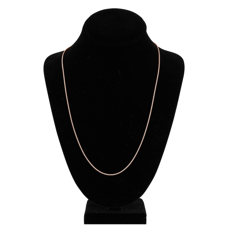 Main Image 4 of Solid Wheat Chain Necklace 14K Rose Gold 24&quot; Length 1.25mm