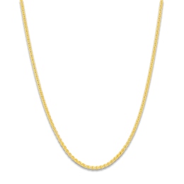 Solid Wheat Chain Necklace 14K Yellow Gold 24&quot; Length 1.85mm