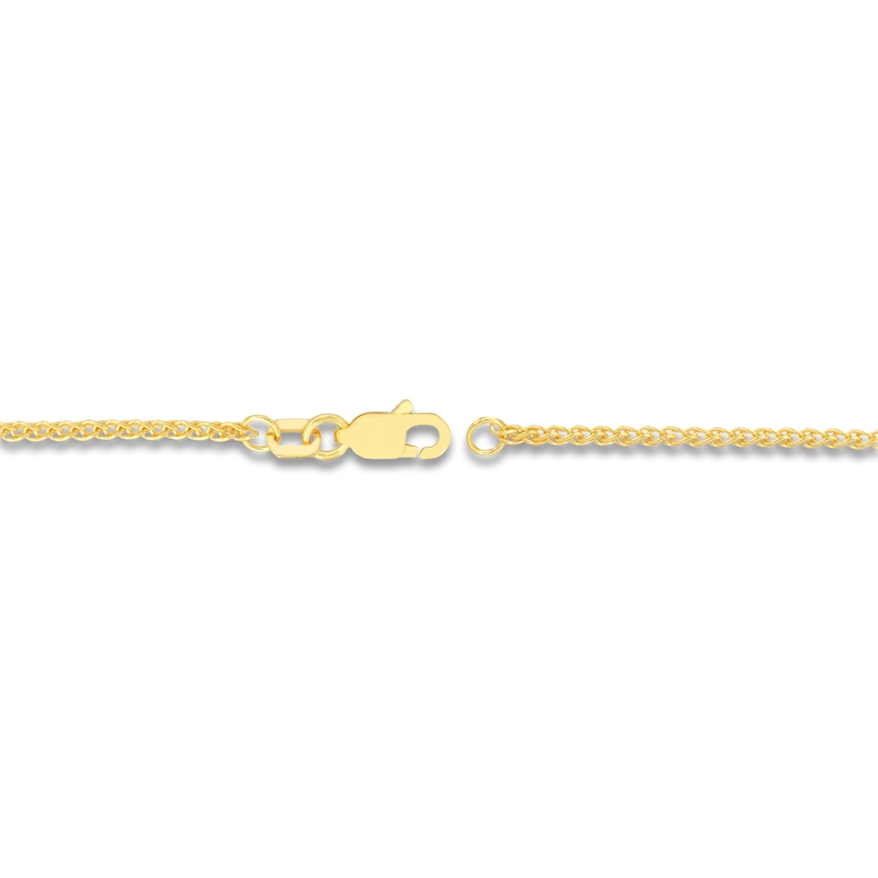 Solid Wheat Chain Necklace 14K Yellow Gold 20" Length 1.5mm