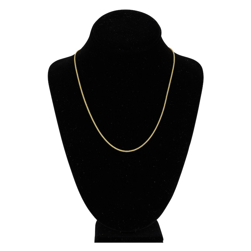 Solid Wheat Chain Necklace 14K Yellow Gold 20" Length 1.5mm