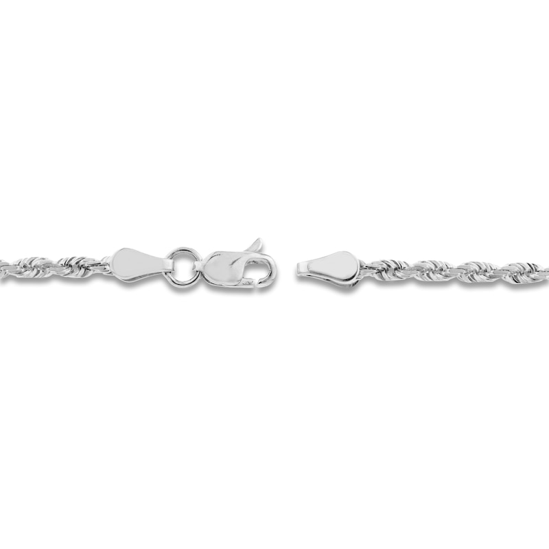 Main Image 3 of 20&quot; Textured Solid Rope Chain 14K White Gold Appx. 2.3mm