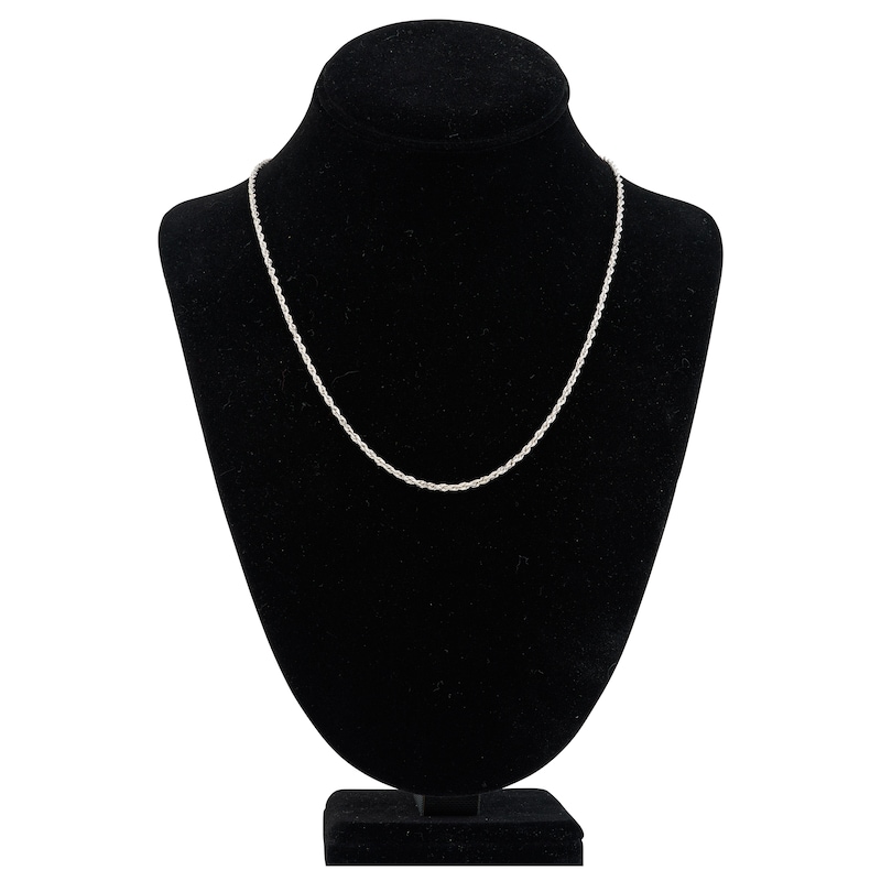 Main Image 4 of 20&quot; Textured Solid Rope Chain 14K White Gold Appx. 2.3mm