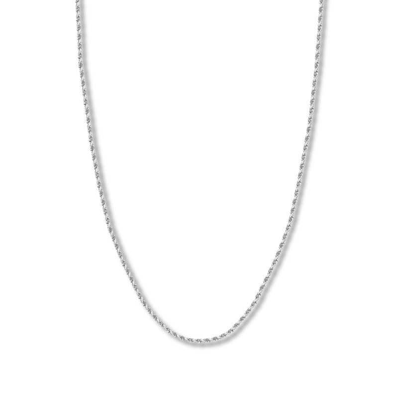 Main Image 1 of 16&quot; Textured Solid Rope Chain 14K White Gold Appx. 2.15mm