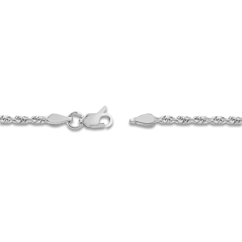 Main Image 3 of 16&quot; Textured Solid Rope Chain 14K White Gold Appx. 2.15mm