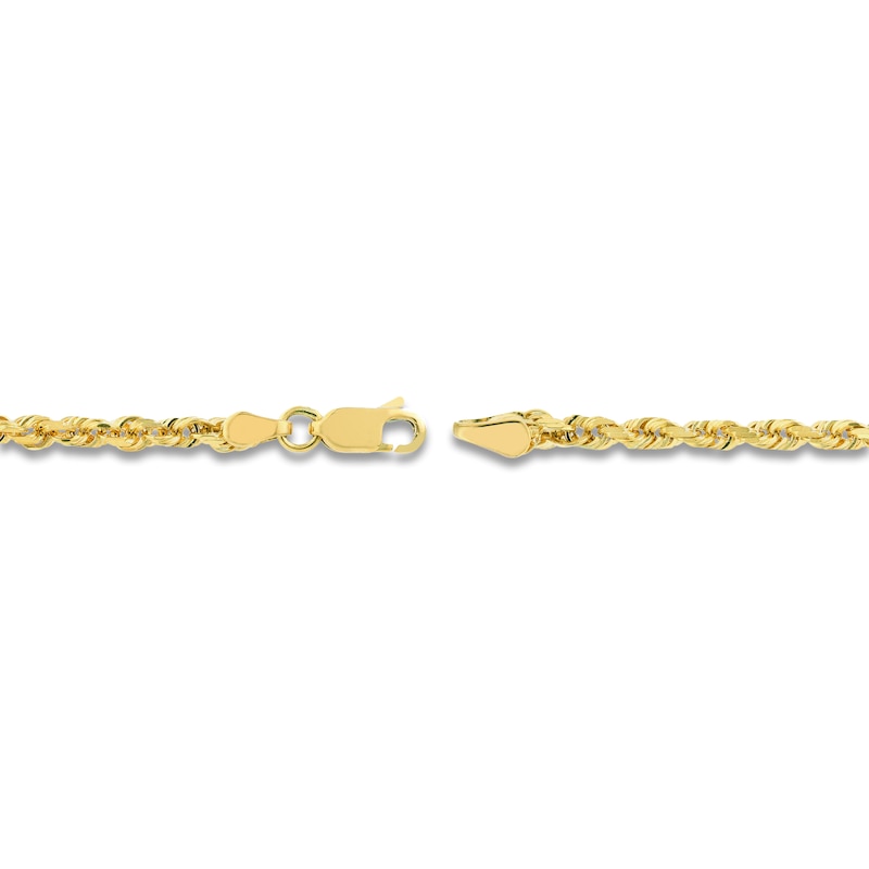 Main Image 3 of 20&quot; Textured Solid Rope Chain 14K Yellow Gold Appx. 3mm