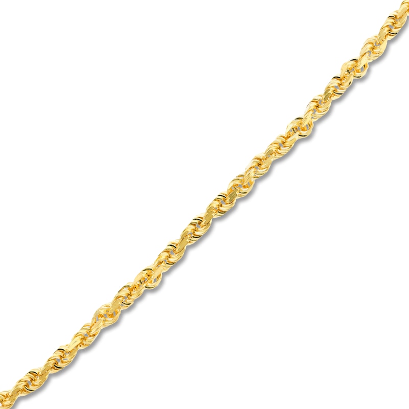 Main Image 2 of 24&quot; Textured Solid Rope Chain 14K Yellow Gold Appx. 3mm