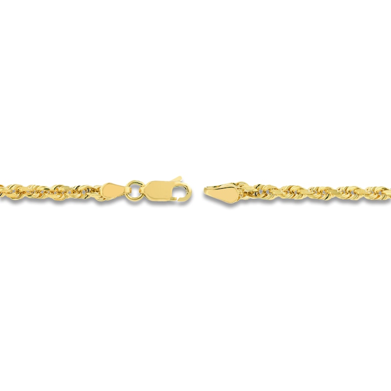 Main Image 3 of 24&quot; Textured Solid Rope Chain 14K Yellow Gold Appx. 3mm