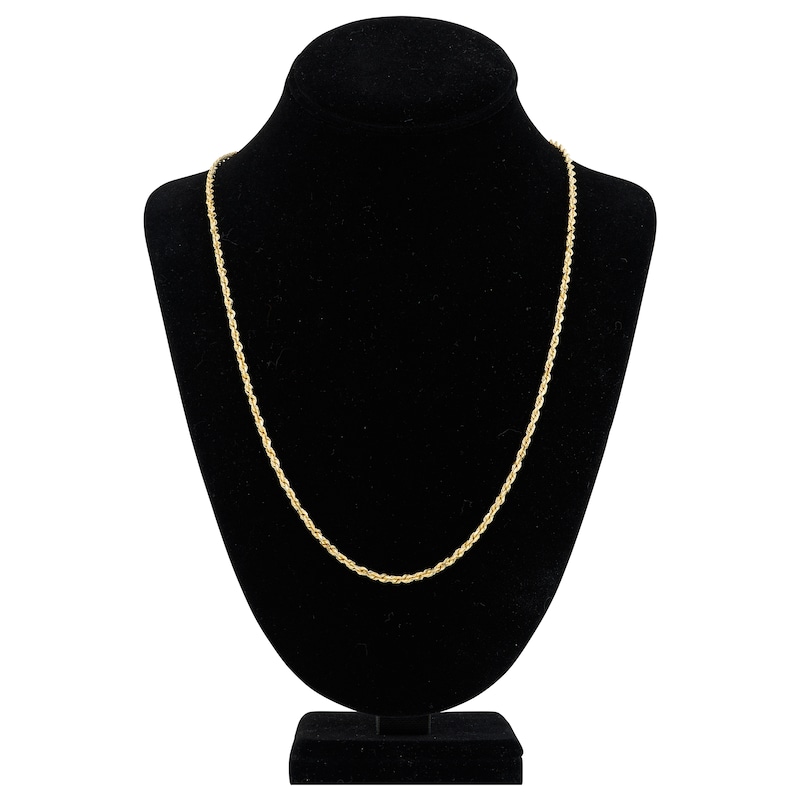 Main Image 4 of 24&quot; Textured Solid Rope Chain 14K Yellow Gold Appx. 3mm