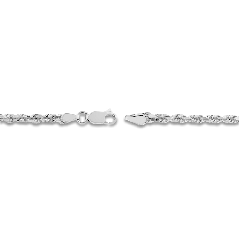 Main Image 3 of 20&quot; Textured Solid Rope Chain 14K White Gold Appx. 3mm