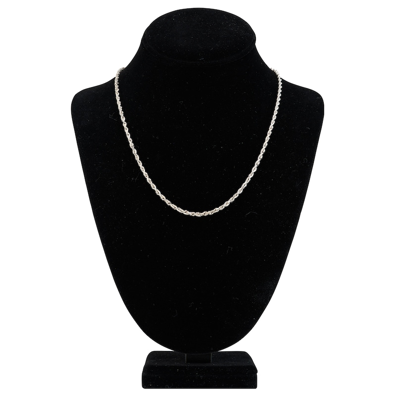 Main Image 4 of 20&quot; Textured Solid Rope Chain 14K White Gold Appx. 3mm