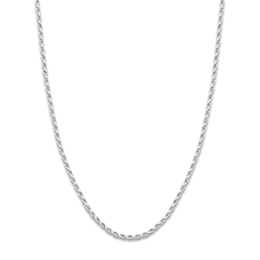 24&quot; Textured Solid Rope Chain 14K White Gold Appx. 3mm
