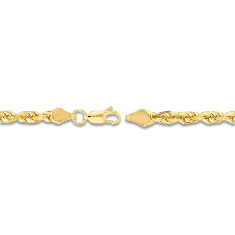 Main Image 3 of 20&quot; Textured Solid Rope Chain 14K Yellow Gold Appx. 4.4mm