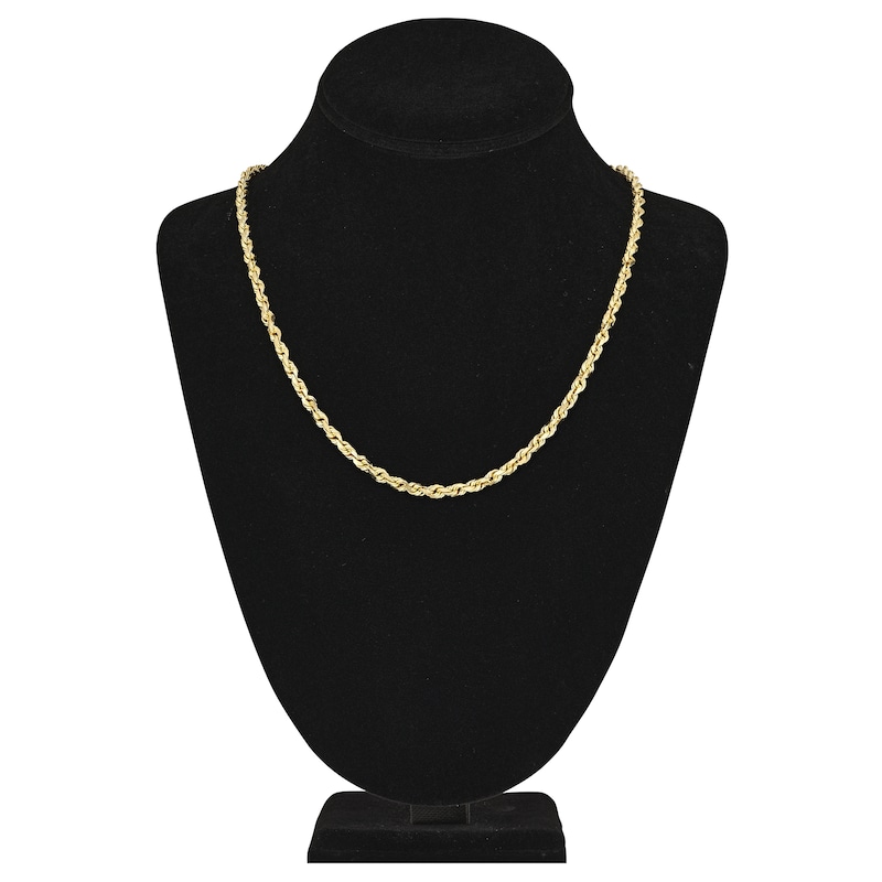 Main Image 4 of 20&quot; Textured Solid Rope Chain 14K Yellow Gold Appx. 4.4mm