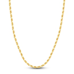 22&quot; Textured Solid Rope Chain 14K Yellow Gold Appx. 4.4mm