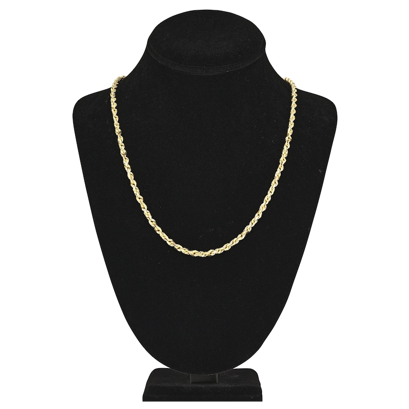 Main Image 4 of 22&quot; Textured Solid Rope Chain 14K Yellow Gold Appx. 4.4mm