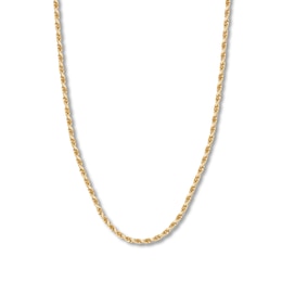 24&quot; Textured Solid Rope Chain 14K Yellow Gold Appx. 3.8mm