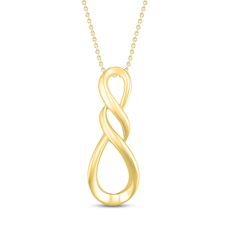 Twisted Infinity Knot Necklace 10K Yellow Gold 19"