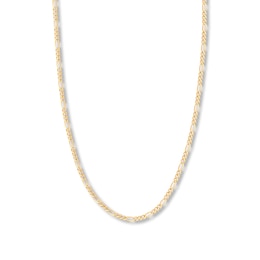 22&quot; Solid Figaro Chain Necklace 14K Yellow Gold Appx. 3.2mm