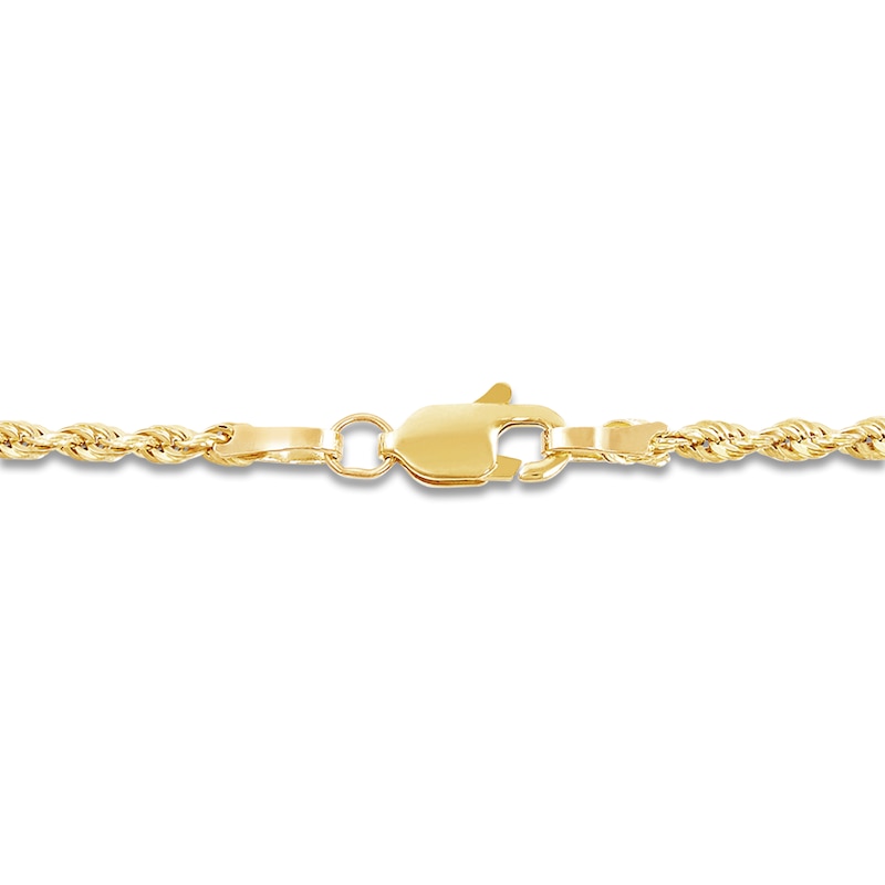 Hollow Rope Necklace 14K Yellow Gold 16 Length 2mm
