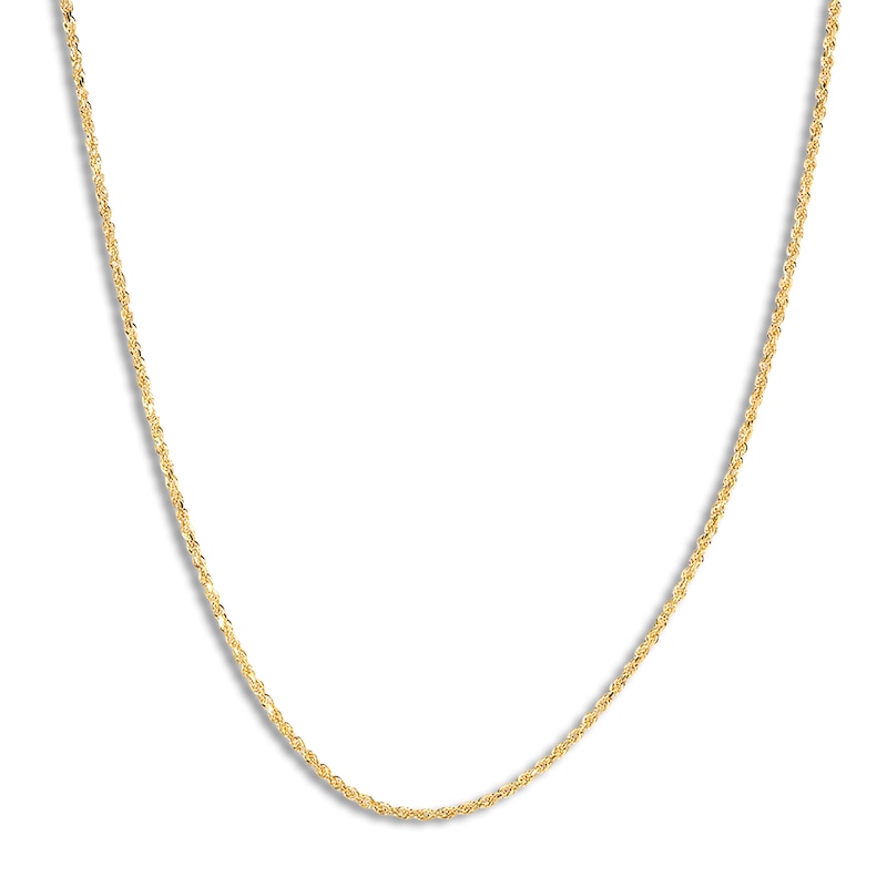 Solid Rope Chain Necklace 10K Yellow Gold 18