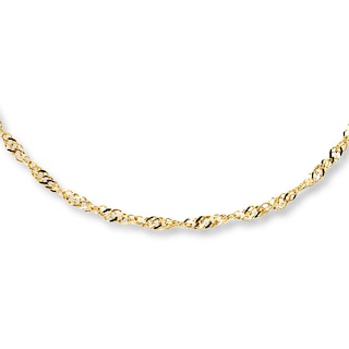 Hollow Rope Necklace 10K Yellow Gold 24