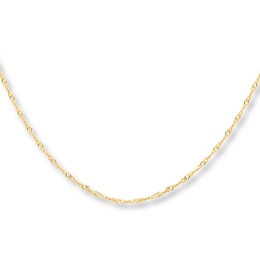 Solid Singapore Necklace 10K Yellow Gold 24 Length 1.35mm