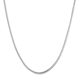 Hollow Box Chain Necklace 10K White Gold 22 Length 0.64mm